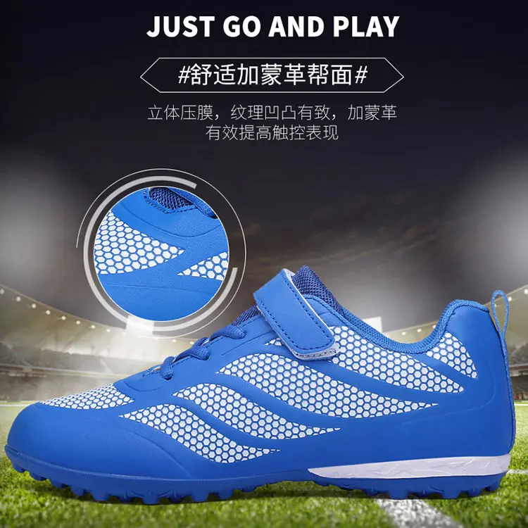 China OEM ODM Service Microfiber Leather Waterproof Outdoor Turf Soccer Shoes For Boys Girls